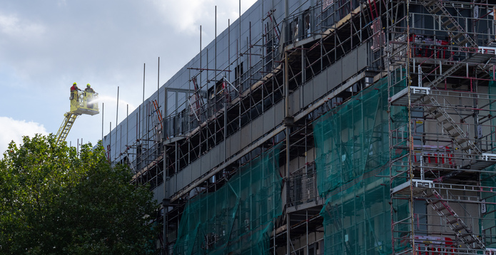 building works to remove unsafe cladding