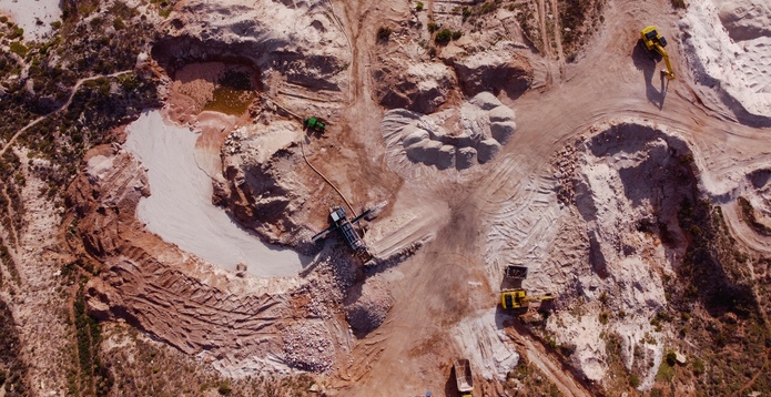 Mine in South Africa from above Card