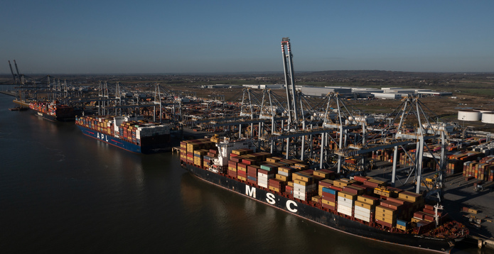 London Gateway port aerial view Card