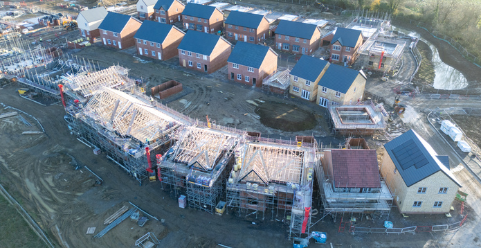 Housing development under construction Card