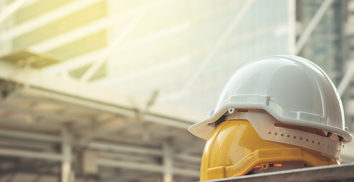Hard hats abandoned at construction site