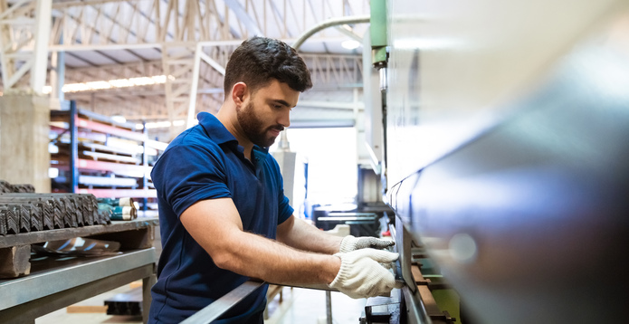 apprentice working in factory card