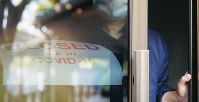 Business closed due to Covid-19 sign