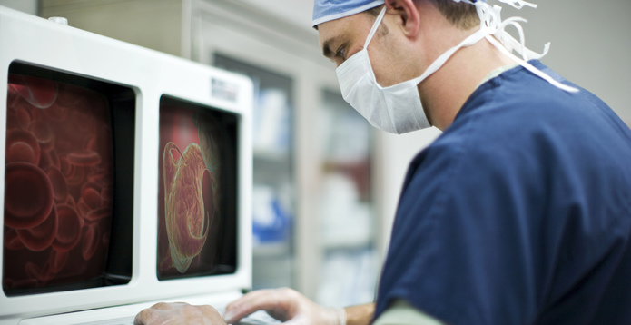 Medical procedure doctor in surgical mask