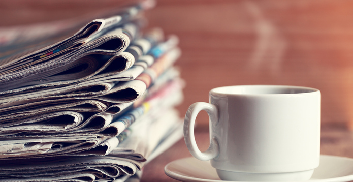 Newspapers and coffee card