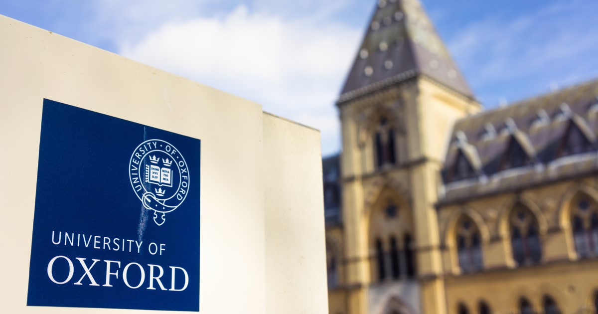 University of Oxford insignia on a sign outside the Pitt Rivers Museum seo