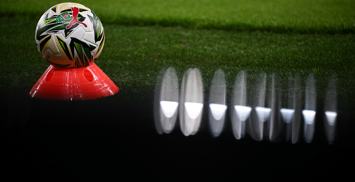 Football on pitch EFL