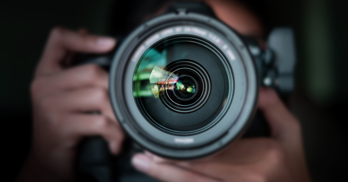 Camera lens close-up SEO