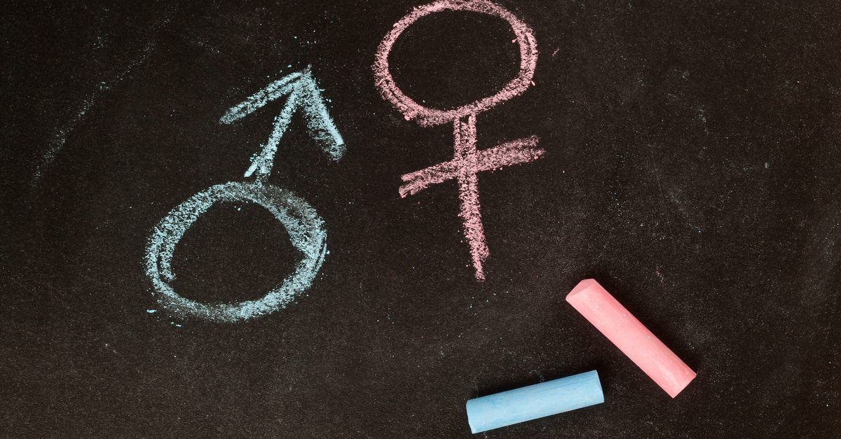 Gender pay gap chalk male female symbols-LinkedIn