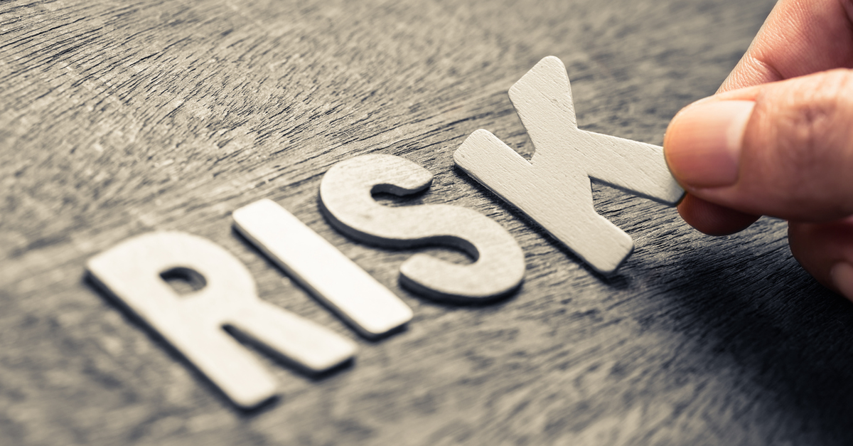 Letters spelling out risk