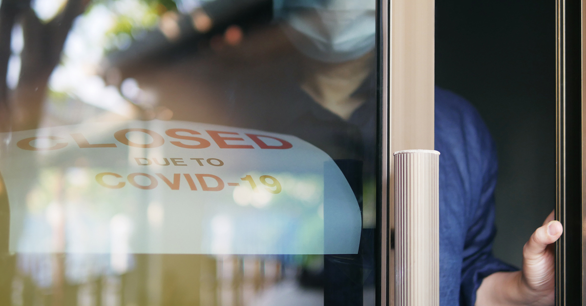 Business closed due to Covid-19 sign