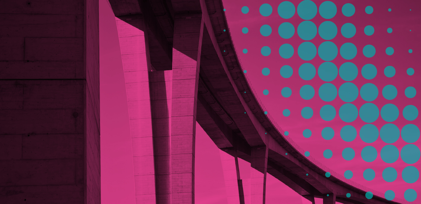 City infrastructure with pink colour overlay