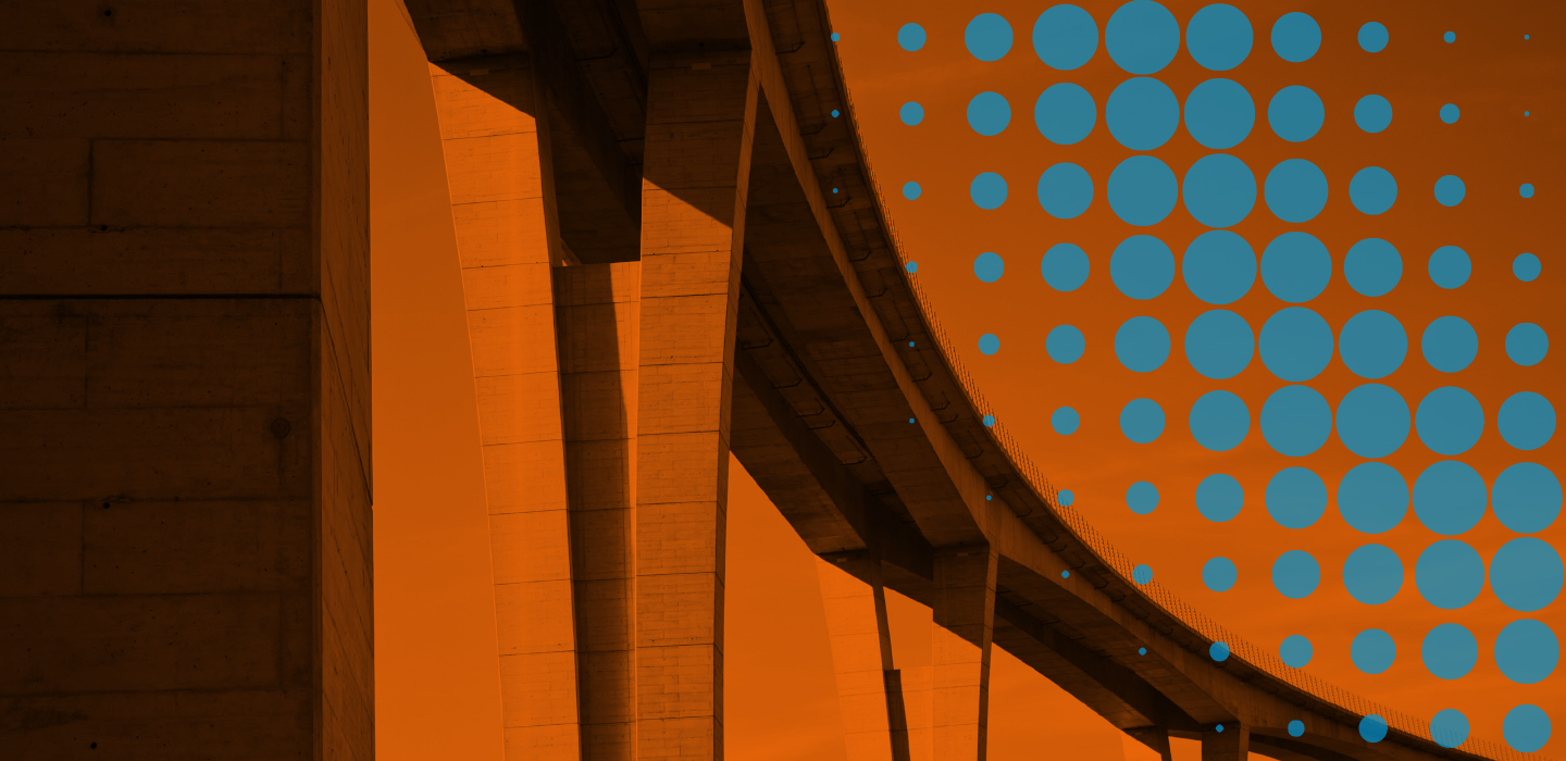 City infrastructure with orange colour overlay