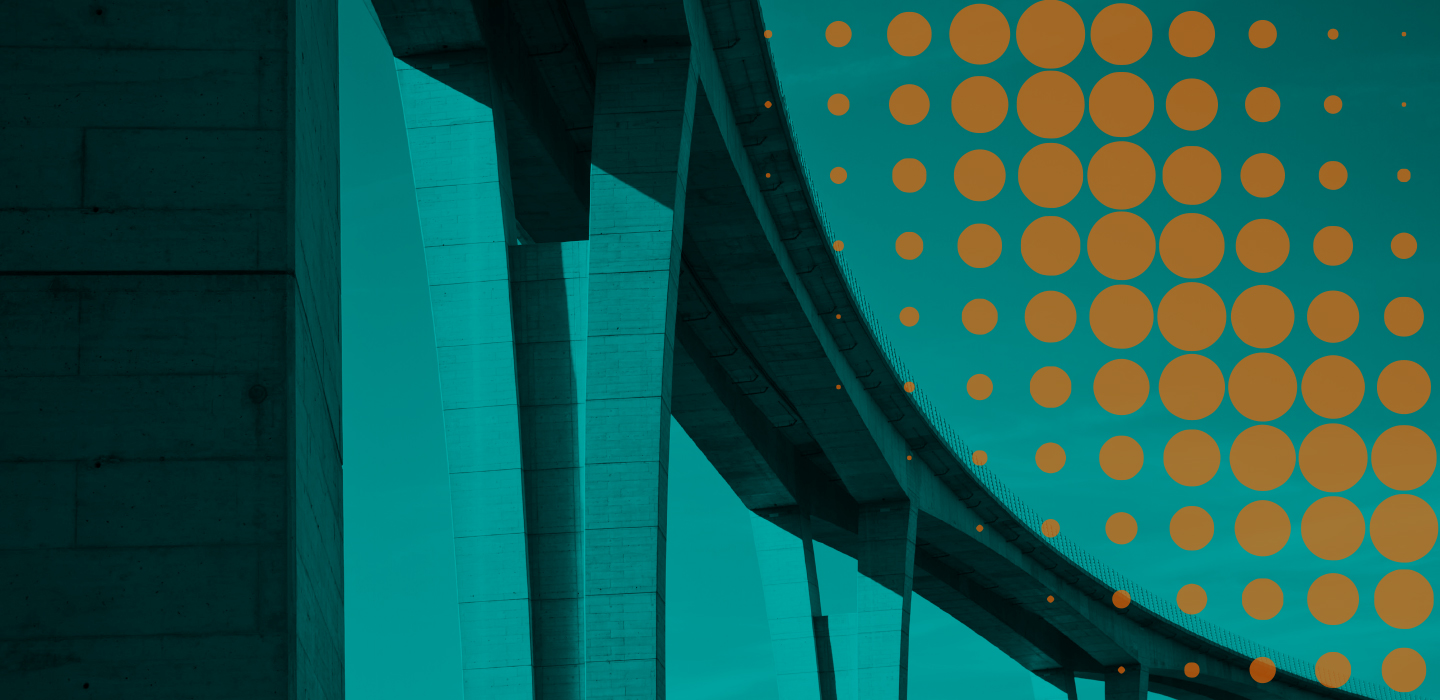 City infrastructure with teal colour overlay