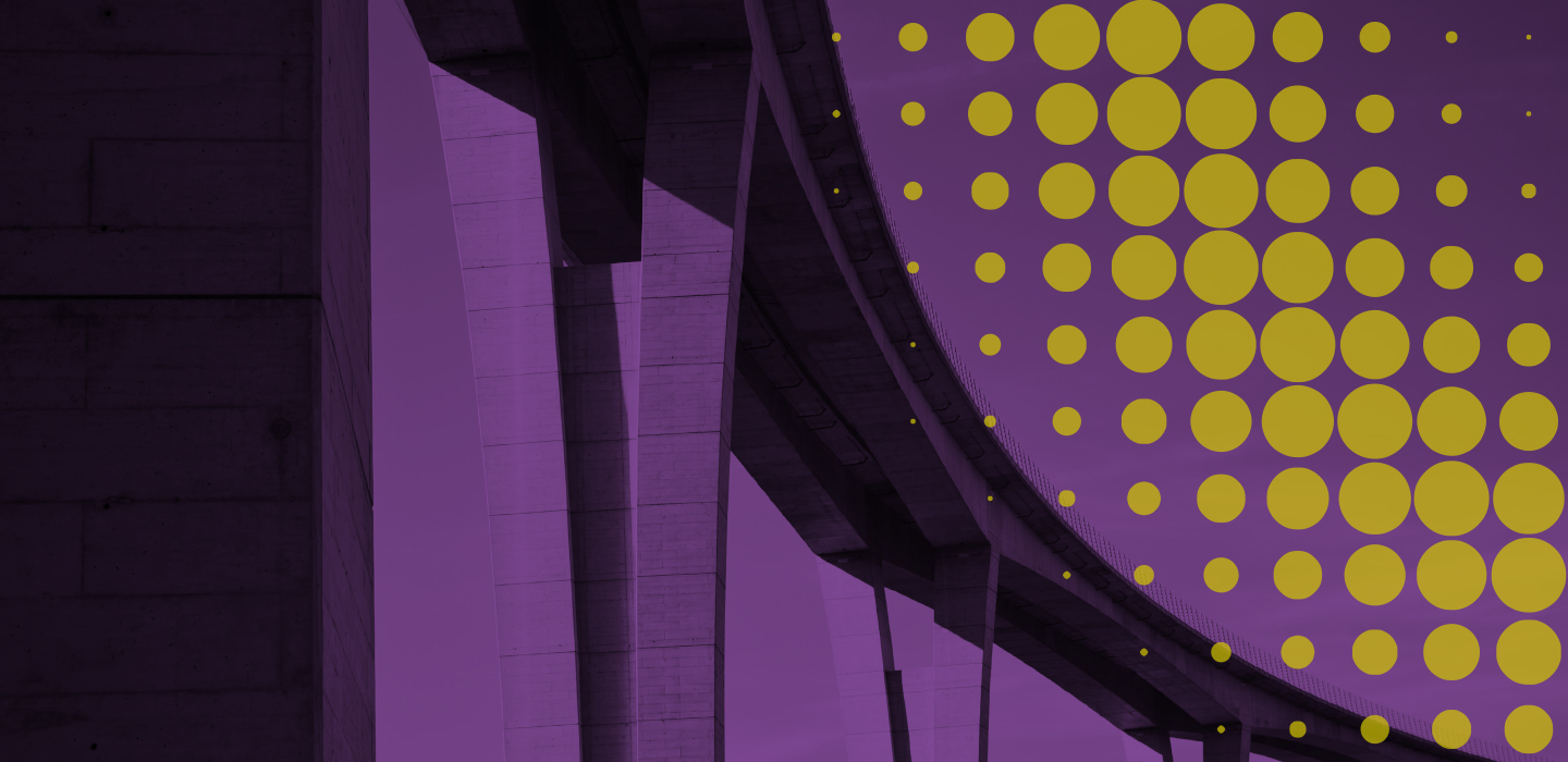 City infrastructure with purple colour overlay